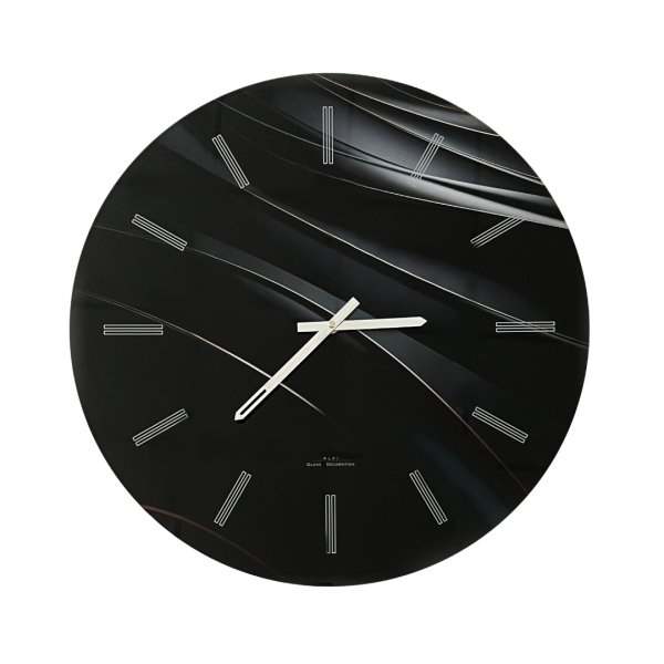 Orologio da Parete in Vetro - Nero e Grigio
